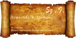 Szmicsák Ibolya névjegykártya