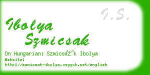 ibolya szmicsak business card
